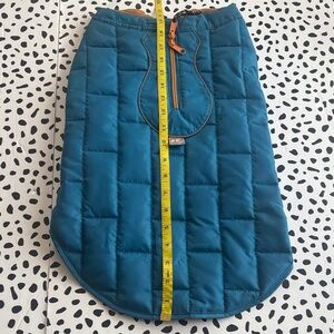 Kurgo Loft Quilted Dog Jacket Medium Coastal Blue Water Resistant Reversible